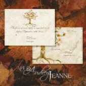 Swirl Tree Roots Antiqued Tan RSVP Response Kaart