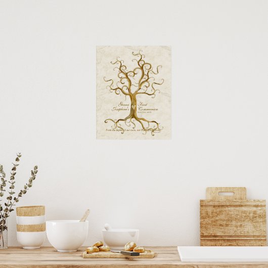 Swirl Tree Roots Antiqued Thumb Print Reception (Keuken)