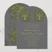 Swirl Tree Roots of Love Wedding Invitation Kaart (Voorkant / Achterkant)