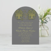 Swirl Tree Roots of Love Wedding Invitation Kaart (Staand voorkant)