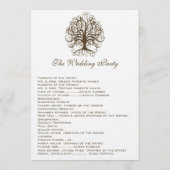 Swirl Tree Wedding Program Programmakaart (Achterkant)