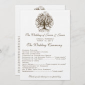Swirl Tree Wedding Program Programmakaart (Voorkant / Achterkant)