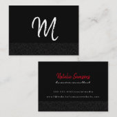 Swirl-trim monogram visitekaartje (Voorkant / Achterkant)