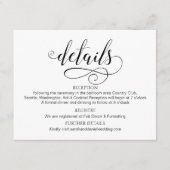Swirl Typography Wedding Details Enclosure Kaart (Voorkant)
