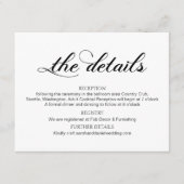 Swirl Typography Wedding Details Enclosure Kaart (Voorkant)