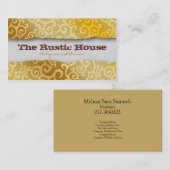 Swirl Vines Brown Pattern Visitekaartje (Voorkant / Achterkant)