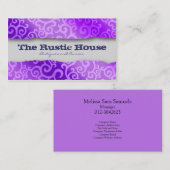 Swirl Vines Violet Pattern Visitekaartje (Voorkant / Achterkant)