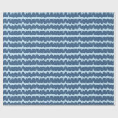 Swirl Wave Stripe Lichtblauw Navy Wrapping Paper Cadeaupapier (Vlak)
