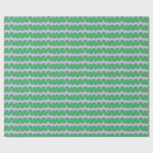 Swirl Wave Stripe Lila groen inpakpapier (Vlak)