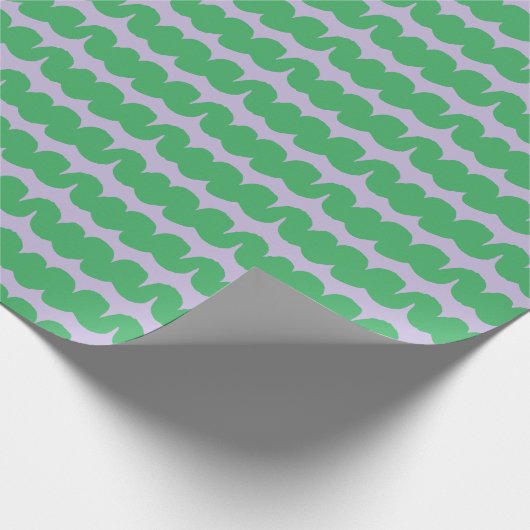 Swirl Wave Stripe Lila groen inpakpapier (Hoek)