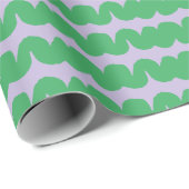 Swirl Wave Stripe Lila groen inpakpapier (Rol Hoek)