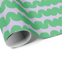 Swirl Wave Stripe Lila groen inpakpapier