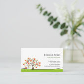 Swirl Whimsical Tree - Eenvoudig groen stijlvol Visitekaartje (Staand voorkant)