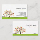 Swirl Whimsical Tree - Eenvoudig groen stijlvol Visitekaartje (Voorkant / Achterkant)