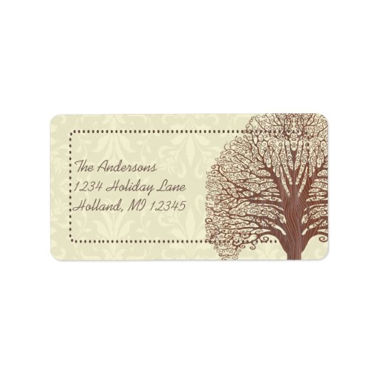 Swirl Whimsical Tree Return Address Labels (Voorkant)
