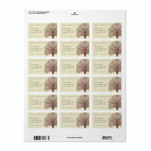 Swirl Whimsical Tree Return Address Labels (Full Sheet)