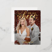 Swirled Cheer FOLIE Happy New Year Kaart Briefkaar (Voorkant / Achterkant)