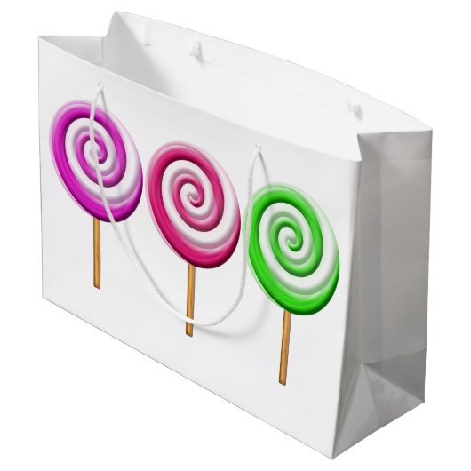 Swirled Lollipops Gift Bag Large Cadeautasje (Achterkant Gekanteld)