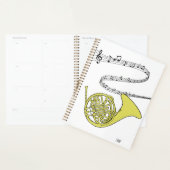 Swirled Music Personeel Franse hoorntekening & Ini Planner (Display)