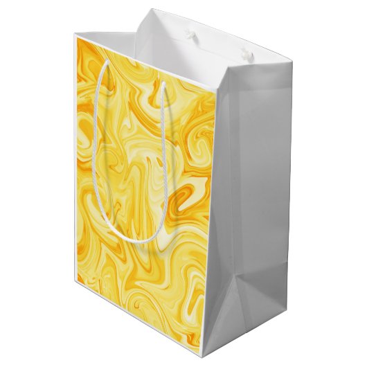 Swirled Paint Art Yellow Colorful Fun Medium Cadeauzakje (Achterkant Gekanteld)