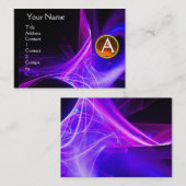 SWIRLGEM MONOGRAM Levendig zwart blauw roze geel Visitekaartje (Voorkant / Achterkant)
