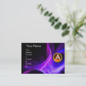 SWIRLGEM MONOGRAM Levendig zwart blauw roze geel Visitekaartje (Staand voorkant)