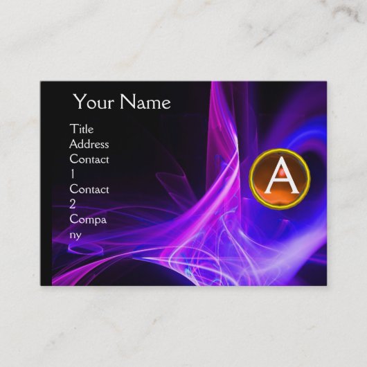 SWIRLGEM MONOGRAM Levendig zwart blauw roze geel Visitekaartje (Voorkant)