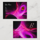 SWIRLGEM MONOGRAM Levendig zwart roze rood violet Visitekaartje (Voorkant / Achterkant)