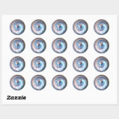 Swirling Blue Abstracte kunst Ronde Sticker (Vel)