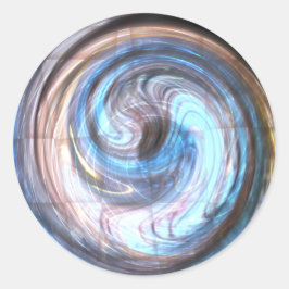 Swirling Blue Abstracte kunst Ronde Sticker