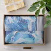Swirling Blues and Whites Abstracte oceaangolf Tissuepapier (Geschenk)