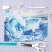 Swirling Blues and Whites Abstracte oceaangolf Tissuepapier (Craft)