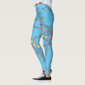 Swirling bubbels in multi-kleuren patroon L Blauw  Leggings (Links)
