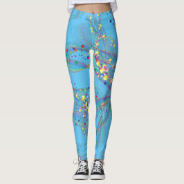Swirling bubbels in multi-kleuren patroon L Blauw  Leggings