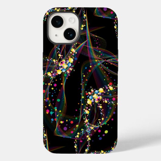 Swirling bubbels in multi-kleuren patroon Zwart BG Case-Mate iPhone Case (Achterkant)