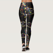 Swirling bubbels in multi-kleuren patroon Zwart BG Leggings (Achterkant)