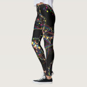 Swirling bubbels in multi-kleuren patroon Zwart BG Leggings (Links)