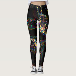 Swirling bubbels in multi-kleuren patroon Zwart BG Leggings