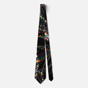 Swirling bubbels in multi-kleuren patroon Zwart BG Stropdas