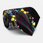 Swirling bubbels in multi-kleuren patroon Zwart BG Stropdas (Opgerold)