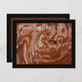 Swirling Chocolate Custom Fondue Party Uitnodiging (Voorkant / Achterkant)