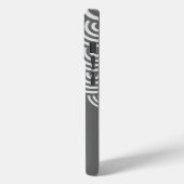 Swirling Circles and Name in White on Gray Case-Mate iPhone Case (Achterkant / Links)