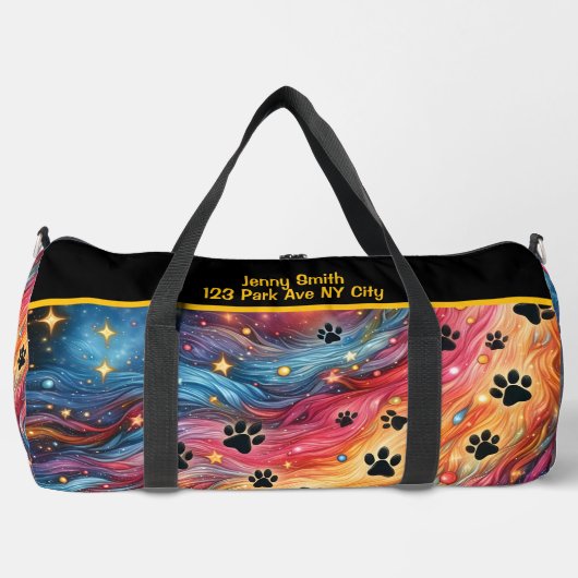 Swirling Cosmic Paw Print Monogram Personalize Plunjezak (Voorkant)