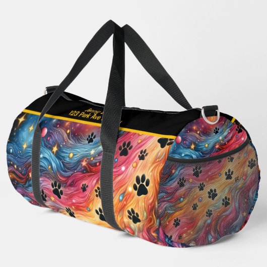 Swirling Cosmic Paw Print Monogram Personalize Plunjezak (Rechterhoek)