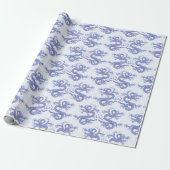 Swirling Dragon in Blue and Purple Cadeaupapier (Uitgerold)