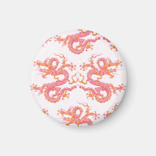 Swirling Dragon in Pink and Orange Magnet (Voorkant)