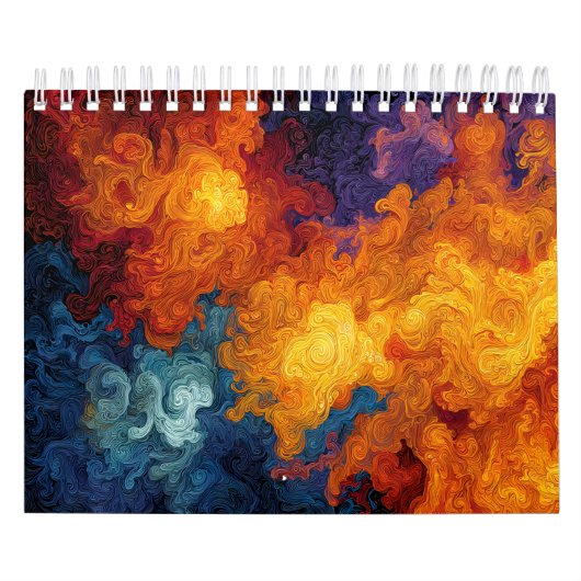 Swirling Elemental Nebula Abstract Kalender (Hoes)