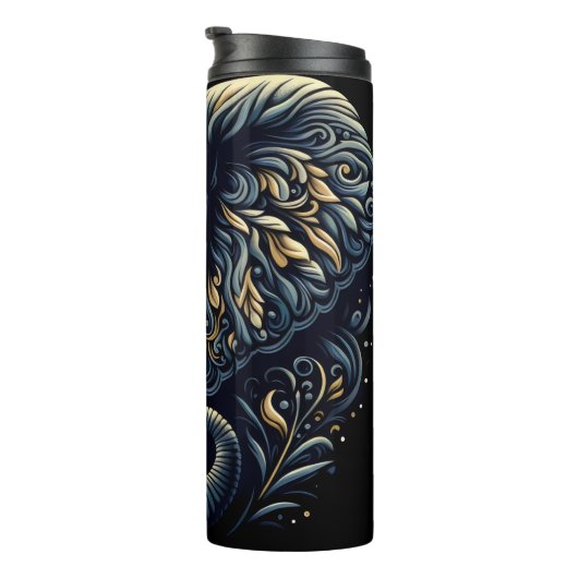 Swirling Elephant Profile: Gouden accenten Thermosbeker (Geroteerd rechts)