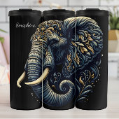 Swirling Elephant Profile: Gouden accenten Thermosbeker