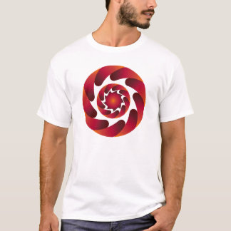 Swirling Flame Mandala – Red & Orange Abstract Ene T-shirt